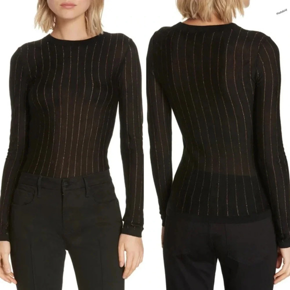 Frame Stripe Crew Long Sleeve Top - Picture 1 of 16